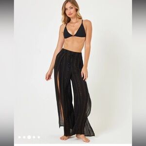 L*space Shimmer Cali Pant Black XS NWT